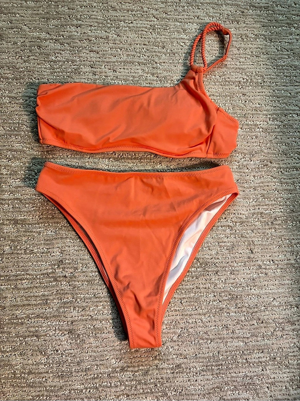 Shade & Shore Orange Bikini Set Top 34A High Waisted Bottom XS
